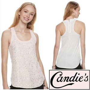 NWOT Candie's Sequin Chiffon Tank Top